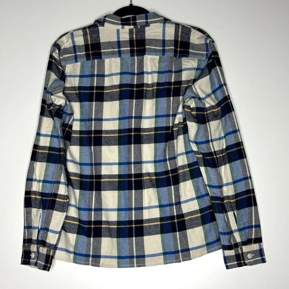 New Gap Organic Cotton Flannel Long Sleeve Button Down Shirt Boys Size 18-20
